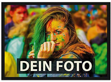 Fußmatte Bedrucken mit eigenem Foto - Verschiedene Größen bis 120 cm - Fußabtreter selbst gestalten - rutschfest, 75 x 50 cm mit Gummirand
