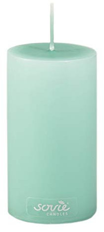 Sovie Candles Stumpenkerze | Blockkerze Votivkerze Kerze Flachkopf | Brenndauer ca. 28 Std. | Ø 50 mm x H 100mm | 12 Stück (Jadegrün)