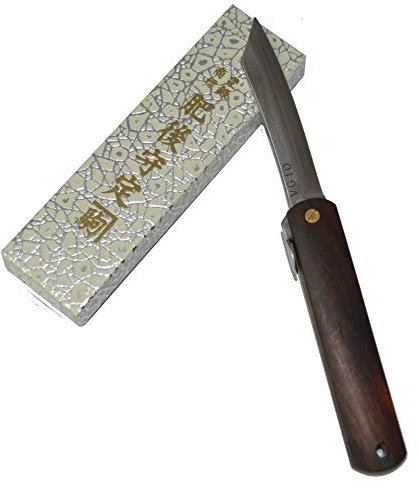 Higonokami Japanisches handgefertigtes Klappmesser Taschenmesser Kakipflaumen-Holzstiel VG-10 Klinge Handgefertigt in Japan von Nagao Kanekoma
