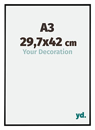 Your Decoration - Cadre photo A3 29.7x42 cm - Noir Mat - Cadre Photo en Plastique Avec Verre acrylique - Anti-Reflet - Cadre A3 29.7x42 - Evry