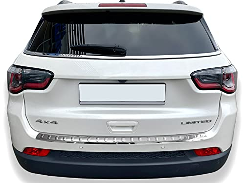 Ladekantenschutz Edelstahl CHROM kompatibel für JEEP COMPASS II | ab 2017 | mit Abkantung | premium Qualität von RECAMBO