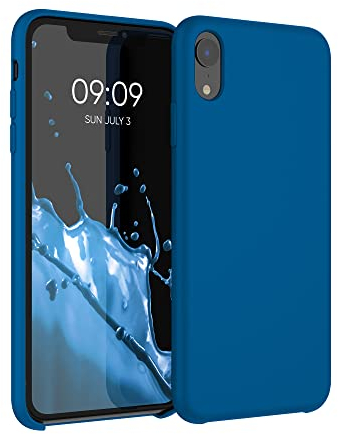 kwmobile Hülle kompatibel mit Apple iPhone XR Hülle - Silikon Handy Case - Handyhülle weiche Oberfläche - kabelloses Laden - Blue Reef