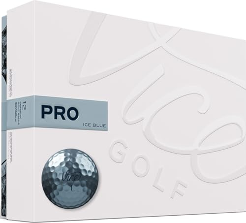 Vice Golf Pro Ice Blue | Eigenschaften: 3-teiliges gegossenes Urethan, maximale Kontrolle, hohe Kurze Spieldrehung | Profil: Entwickelt für fortgeschrittene Golfer