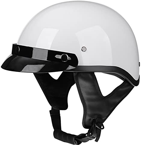 Demi Casque de Moto Jet Moto Casque Bol, Casques Vintage à Face Ouverte avec dégagement Rapide de Lunettes, ECE Homologué en pour Scooter Chopper, Casque de Moto Demi-Jet C,L