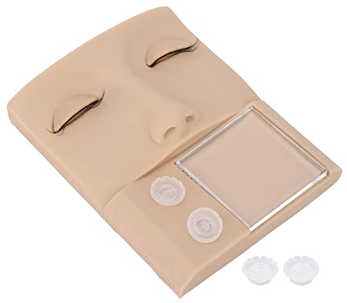 3 In 1 Replaceable Eyelids, Eyelash Extension Head Eyes Washable Simulation Silicone Eyelash Practice Face for Beginners