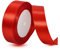 Satinbands Rot 25mm Breit, 23 Meters Geschenkband Schleifenband für Geschenkverpackungen, DIY-Basteleien, Blumensträuße, Nähprojekte, Schleifenherstellung, Geburtstags- und Hochzeitsdekorationen