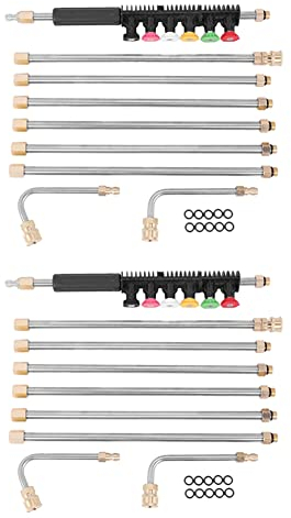Lot de 2 baguettes de nettoyeur haute pression – 305 cm pour nettoyage de gouttière, remplacement télescopique