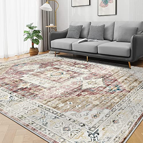 YOUFORTONG Waschbarer Teppich, 22,9 x 30,5 cm, für Wohnzimmer, ultraweicher Teppich für Schlafzimmer, wasserdicht, rutschfeste Teppiche für Hartholzböden (rot, 22,9 x 30,5 cm)
