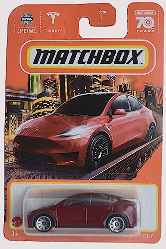 Matchbox Tesla Model Y, rot 70 Jahre