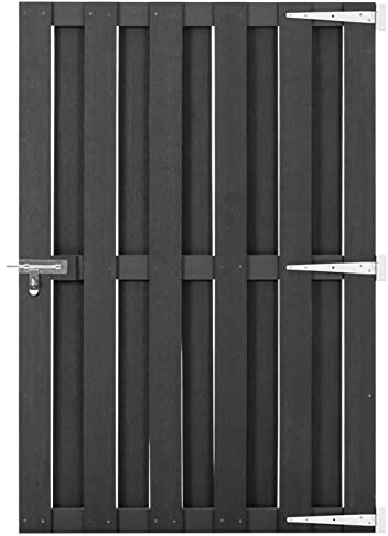 BaraSh Gartentor WPC 100 x 150 cm Grau Metallzaun Robuste Stahlzaunpfosten-ReparaturpfäHle