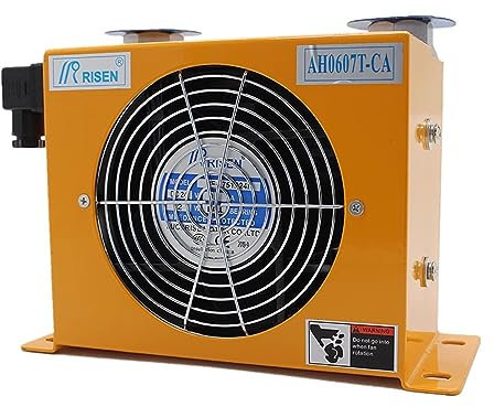 Jieotwice AH0607T-CA Radiador de Aceite Enfriado Por Aire Enfriador de Aire Hidráulico Serie AH Ventilador de Enfriador de Aceite de Aluminio Hidráulico con Aletas de Placa 40L/MIN G3/4(AC 220V)