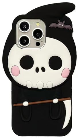 Seconddog 3D Halloween Skeleton Case for iPhone 13 6.1 inch,3D Soft Silicone Anime Funny Cool Weird Ugly Character Full Protective Shockproof Phone Case Cover for Teens Girls Women