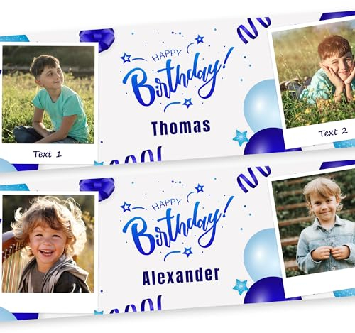 Geburtstagsbanner - XL Größen - Überraschen Sie Ihr Kind - Happy Birthday Girlande - Geburtstagsdekoration - Banner Personalisiert Ideal für Geburtstagsfeiern (Muster 1)