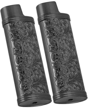 Vintage-Feuerzeughülle aus Metall für Bic Mini-Feuerzeug J5, Goldfarben, Konstruktion aus Zinklegierung, 3 Farben (Black)