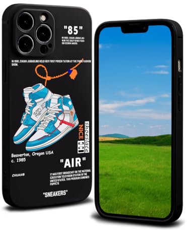 CHBSHENG Coole Handyhülle für iPhone 15 Pro, für Jungen und Herren, Straßendesign, ästhetisch, stoßfest, Basketball-Sneaker, Sport-Designer-Hüllen kompatibel mit iPhone 15 Pro, Schwarz