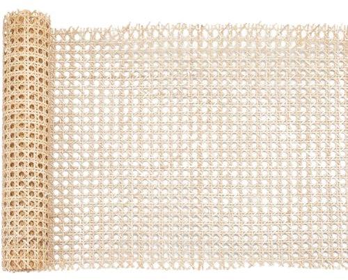 GORGECRAFT Rouleau de Sangle en Rotin de 1m*30cm Rouleau de Tissage en Rotin Kaki Clair Maille Ouverte en Rotin Matériau Tissé en Osier pour Projet de Maison Meubles Chaise Armoire Bricolage