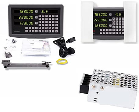 Rasterlineal, Metall 3-Achsen-DRO-Kits Digitalanzeige mit Linearskalen-Encoder-Sensor 70-1020 mm for Drehbank-Fräsbohren(One Piece DRO)