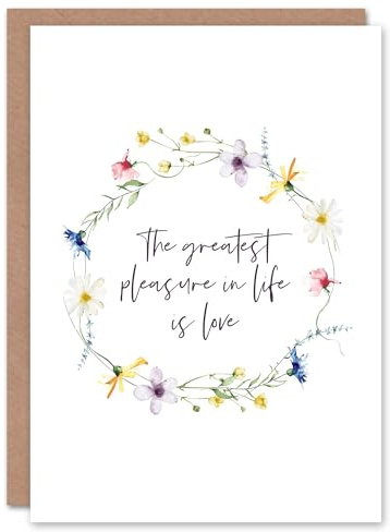 Artery8 Marriage Poem Pleasure Love Euripides Floral Blank For Him Or Her Art Wedding Card