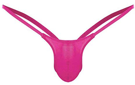 Mens Briefs Hot Pink 1pc Sexy Mens G-Strings Men's Thong Underwear Plain Bulge Pouch Low Rise Bikini Thongs Underpants Knickers Men Sissy Lingerie Joke Secret Gift