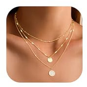 JeweBella 3PCS Collier Or Acier Inoxydable Collier Argent Pendentif Serpent Chaine Or Empilable Ras de Cou Réglable Bijoux Coffret Cadeau