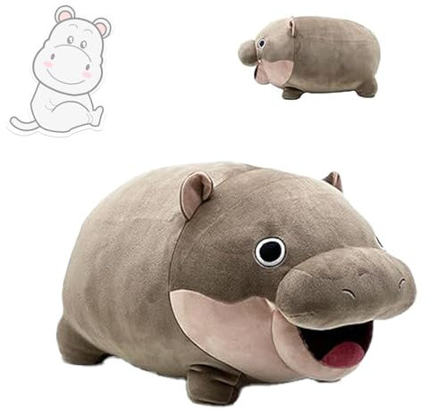 Moo Deng Hippo Figur, Modisches Kissen, Home Sofa Schlafzimmer Dekoration, Niedliches Zwerg Hippo PlüSchtier