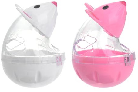 COLLBATH Automatic Cat Feeder 2 Pack Interactive Food Dispenser False Mice Pet Feeder for Cat Activities