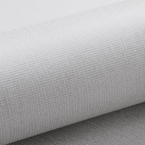 Trafagala Plain Grey Wallpaper Linen Textured Wallpaper Check Textured Wallpaper for Bedroom Adults Girls Living Room Hallway and Stairs Wall Paper Roll
