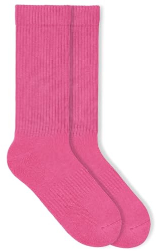 von Jungfeld - 1 Paar Classic Socken für Damen & Herren Gr. 39-42 - Hochwertige Socken aus Bio-Baumwolle in HotPink