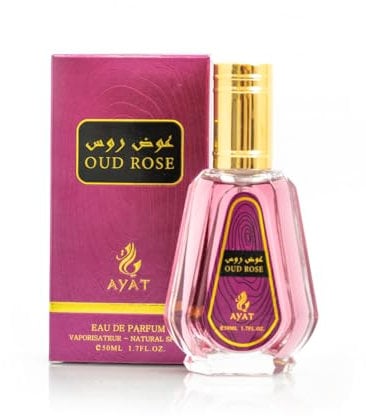 Eau de Parfum Arab en Spray 50 ml Pour Femme Fabriqué à Dubai Senteur Oriantal (Oud Rose)