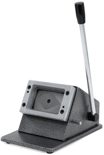 HIOFCSIR Office & Crafting Coupe-papier robuste pour cartes d'identité/photo/PVC avec base en fonte, idéal pour cartes de visite, badges de membre, photos de maison (86 x 54 mm)