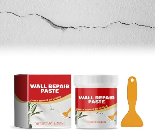 Pasta Riparazione Pareti, 100g - Kit Di Riparazione per Pareti Con Spatola, Soluzione Rapida E Facile per Riparare Buchi E Crepe - Stucco per Muro a Secco