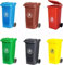 Recycling Wheelie Bin Dustbin Rubbish Waste Trash Kitchen Home Office 100L 120L EN840 | Outdoor Rubbish Waste Can with Wheels | Recycling Food Dustbin (Brown, 100L)