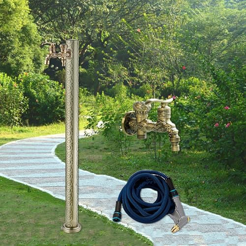 Fontaine D'Extérieur Avec Robinet Antigel, Sur Pied, Pour L'Irrigation Et La Distribution D'Eau En Extérieur, Robinet De Jardin En Bronze,Bronze