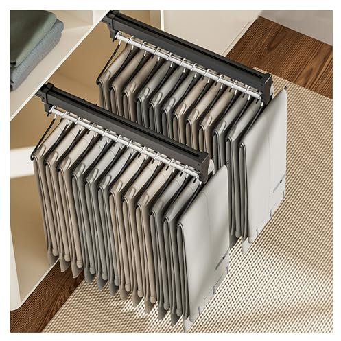 Porte-pantalons coulissant, barre de suspension coulissante pour armoire, cravate et écharpe, tringle à vêtements extensible, 400 mm réglable pour serviettes et jeans, 1 paquet