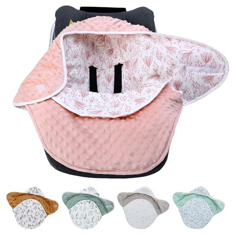 amo nenes Einschlagdecke Babyschale Universal Fußsack für Buggy Winter Decke Herbst Babydecke Baumwolle Kinderwagen 3-Punkt- Gurt für Baby 0-12 Monate