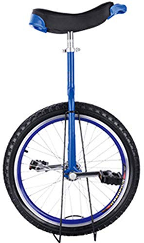SFQEVHRZ Einrad, 24/20/18/16 Zoll Einräder for Erwachsene, mit Alufelgen, extra dicken Reifen und verstellbarem Sattel(Blu,18inches)
