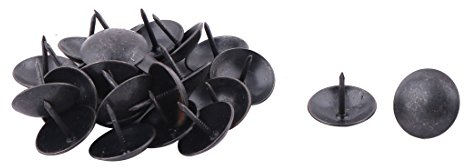 sourcing map 25stk.Möbel Nagel Haus Stuhl Metall Reißzwecke Nagel Dekor Push Pin Schwarz 19 x 15mm