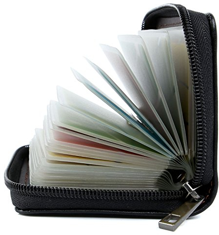 Porta Carte di Credito Pelle per Donna Uomo (Pelle Speciale Nero)