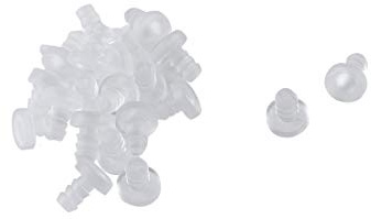 sourcing map 20pcs Pare-chocs de Dessus de Table Meuble en Verre avec Tige souple transparent 5mm