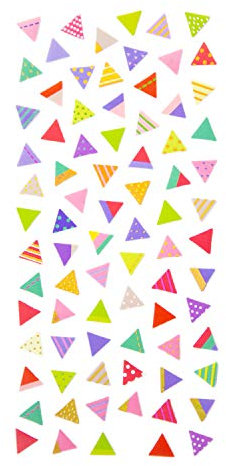 Oblique Unique® Retro Sticker Set im Vintage Style Aufkleber Scrapbooking Basteln Geschenk Deko Verzierung - Ballons Blumen Diamanten EIS Herzen Sterne UVM. - Motiv wählbar (Dreieck)