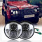 NSLUMO 2 Stück Silber Defender LED Driving 7 '' Runde Scheinwerfer Weiß Gelb Daymaker Blinker Projektor Halo Ring Augen Ersatz für Defender 90 110 Scheinwerfer