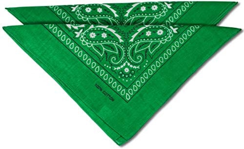 fashionchimp Nicki-Halstuch aus 100% Baumwolle im 2er Set, Unisex Bandana, AZO-Frei (Grasgrün)