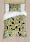 ABAKUHAUS Sushi Bettbezugs Set für Einzelbetten, Mangastil Japanische Küche, Milbensicher Allergiker geeignet mit Kissenbezug, 130 x 200 cm, Schwarz Grün