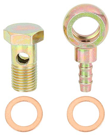 X AUTOHAUX 14mm Diamètre Banjo Boulon Rondelle Kit Bronzé pour Moto Voiture