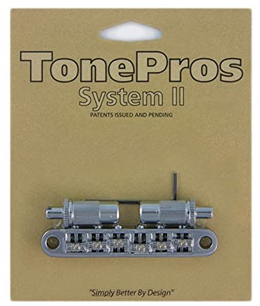 TonePros TPFR C - Metric Tune-O-Matic Bridge with Roller Saddles (Large Posts) - Chrome