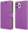 For Apple iPhone 12 Mini Leather Phone Case, Magnetic Closure Full Protection Book Design, Wallet Case Cover [Card Slots] and [Kickstand] For Apple iPhone 12 Mini (5.4) - Purple