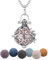 EUDORA Harmony Ball Aromatherapie Halskette für Frauen Aroma Oel Diffuser Charme Kette, Damen Yoga Meditations Kette Aromatherapie Geschenke für Frauen Mit Natürlicher Lavastein 7 PCS, 24 (Iris)