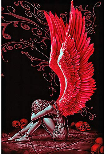 DIY 5D Diamant Painting Full Groß Malerei Engel Flügel Kreuzstich Stickerei Vollbohrer Mosaik Kit Deko Handarbeiten 40x60cm (05)