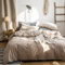 Sedefen Bettwäsche 200x200cm Baumwolle Renforce Khaki Taupe Uni Unifarben Baumwollbettwäsche Set,Doppelbett Bettbezug und 2 Kissenbezug 80x80cm,mit Reißverschluss
