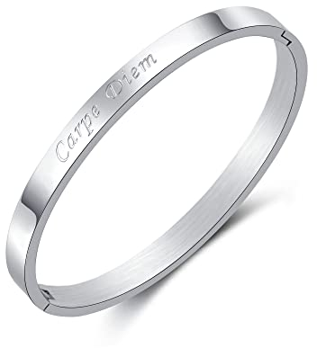 AFSTALR Bracelets Fin en Acier Inoxydable Message Bracelet pour Femme d’Inspiration d'amitié en Or Bracelet Jonc pour Meilleur Ami…
